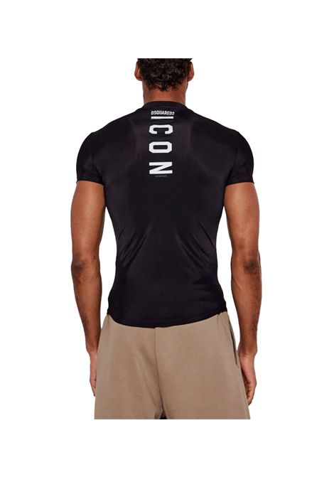 T-shirt DSquared2 uomo D9M215830 Nero tinta unita scritta icon firocollo orlo dritto skinny fit DSQUARED2 UNDERWEAR | T-shirt | D9M215830001